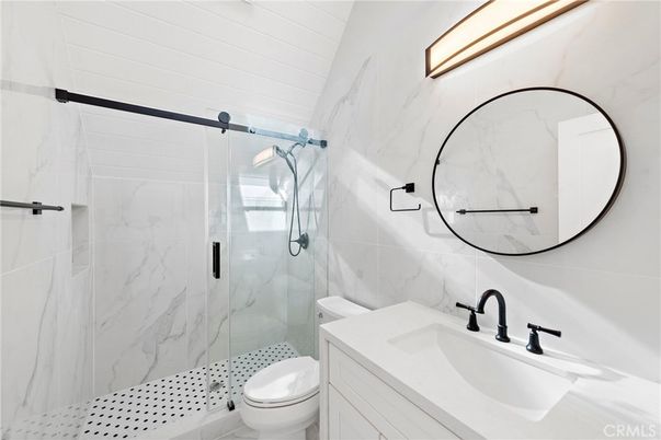 Bathroom, Glass Shower, Interior, Marble Walls