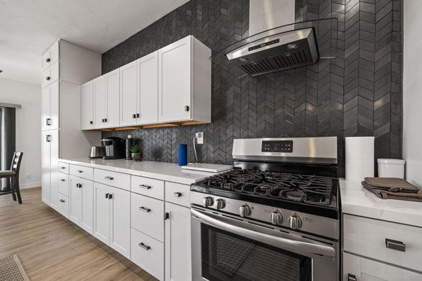 Interior, Kitchen, Stainless Steel Appliances, Wood Texture Flooring