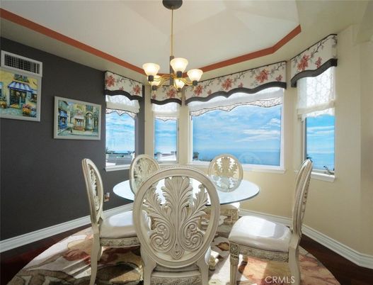 Chandelier, Dining room, Interior, Water, Wood Texture Flooring