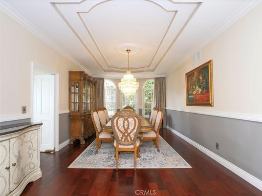 Chandelier, Dining room, Interior, Wood Texture Flooring