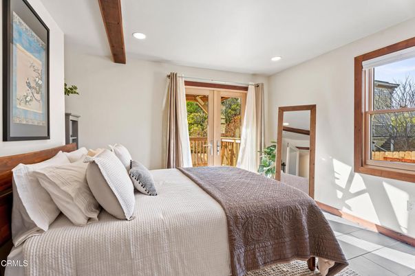 Bedroom, Interior, Recessed Lighting, Wooden Beams