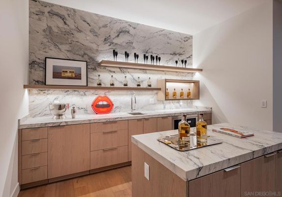 Interior, Marble Walls, Wood Texture Flooring