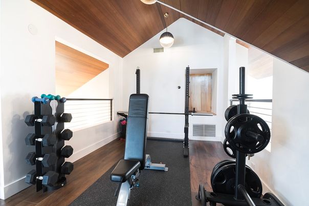 Fitness Equipment, Interior, Wooden Ceilings, Wood Texture Flooring