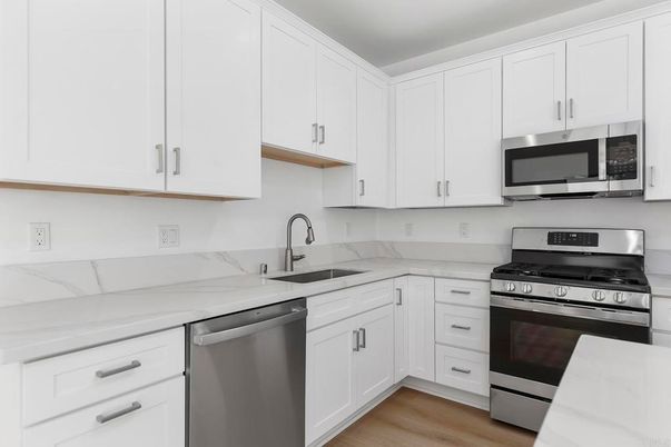 Interior, Kitchen, Stainless Steel Appliances, Wood Texture Flooring