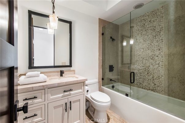 Bathroom, Glass Shower, Interior, Pendant Lights