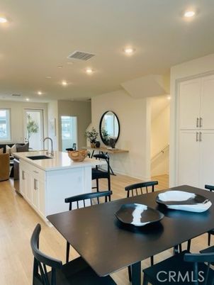 Dining room, Interior, Kitchen, Living room, Recessed Lighting, Wood Texture Flooring
