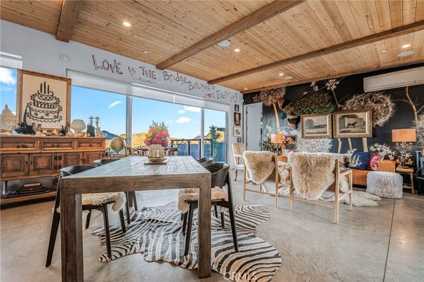 Dining room, Interior, Recessed Lighting, Wooden Beams, Wooden Ceilings