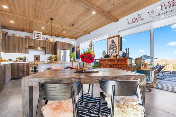 Interior, Kitchen, Pendant Lights, Recessed Lighting, Stainless Steel Appliances, Wooden Beams, Wooden Ceilings