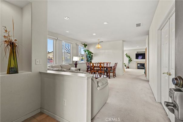 Dining room, Fireplace, Interior, Living room, Pendant Lights, Recessed Lighting