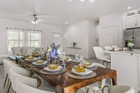 Dining room, Interior, Kitchen, Recessed Lighting