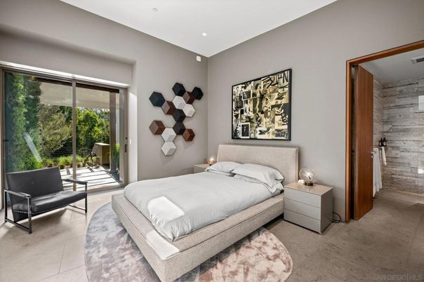 Bedroom, Interior, Recessed Lighting, Wooden Walls