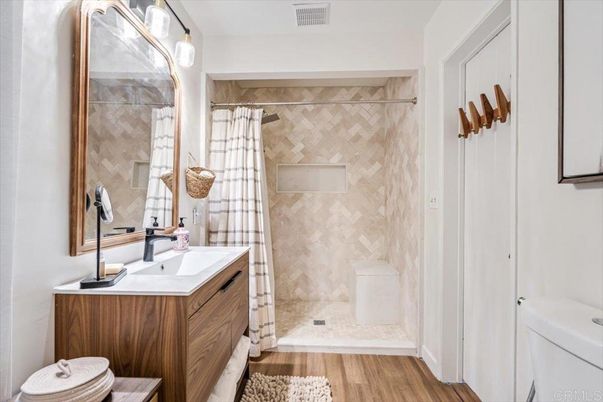 Bathroom, Interior, Wood Texture Flooring