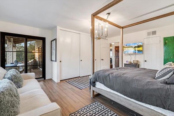 Bedroom, Interior, Pendant Lights, Wood Texture Flooring