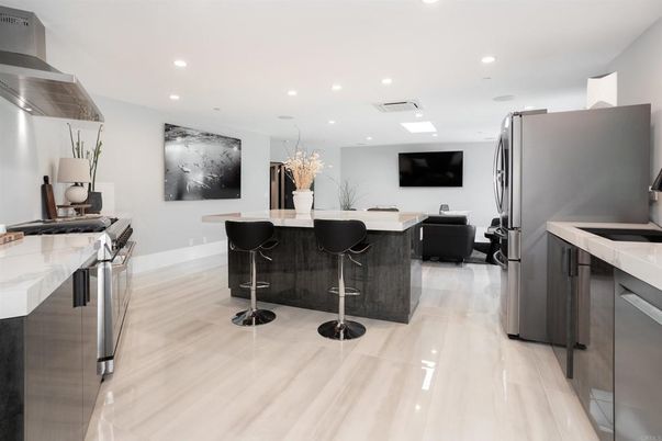 Interior, Kitchen, Living room, Recessed Lighting, Stainless Steel Appliances