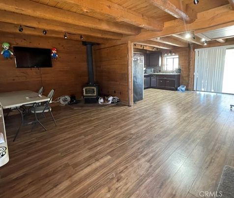 Dining room, Fireplace, Interior, Wooden Beams, Wooden Ceilings, Wood Texture Flooring, Wooden Walls