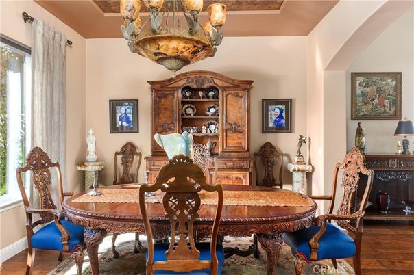 Chandelier, Dining room, Interior, Wood Texture Flooring
