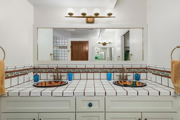 Bathroom, Dual Sink Vanities, Interior, Tile Countertops