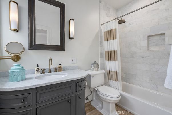 Bathroom, Interior, Marble Walls, Wood Texture Flooring