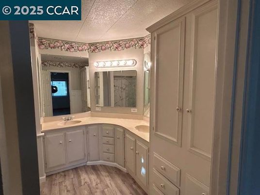 Bathroom, Dual Sink Vanities, Interior, Wood Texture Flooring