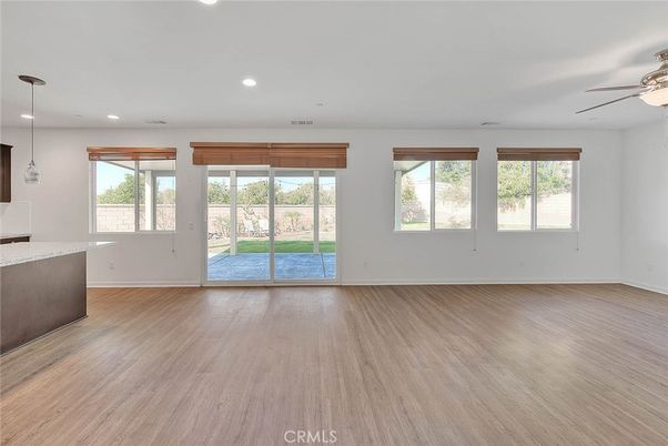Empty room, Interior, Pendant Lights, Recessed Lighting, Wood Texture Flooring
