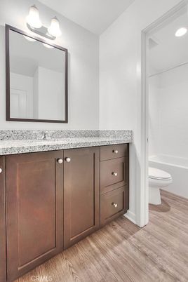 Bathroom, Interior, Recessed Lighting, Wood Texture Flooring