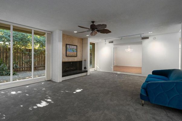 Empty room, Fireplace, Interior, Recessed Lighting