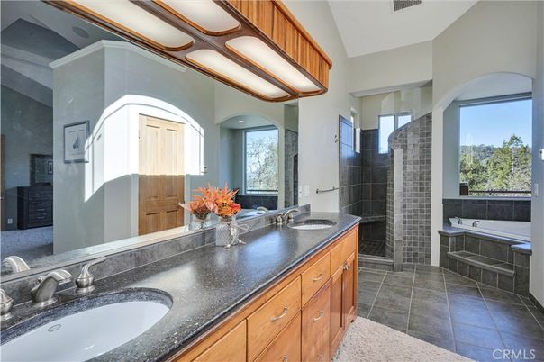 Bathroom, Dual Sink Vanities, Glass Shower, Interior