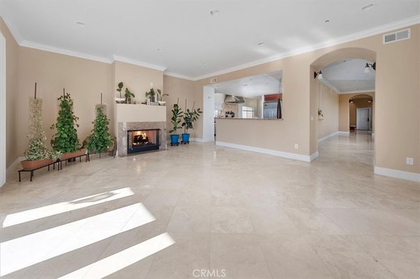 Empty room, Fireplace, Interior, Recessed Lighting