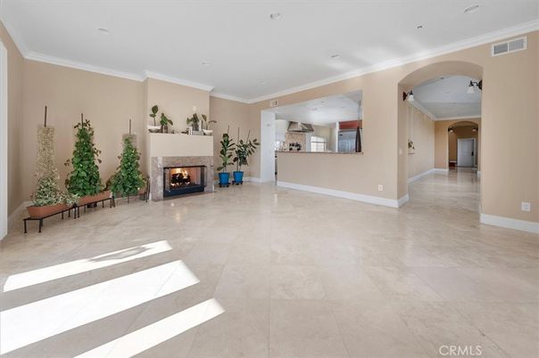 Empty room, Fireplace, Interior, Recessed Lighting