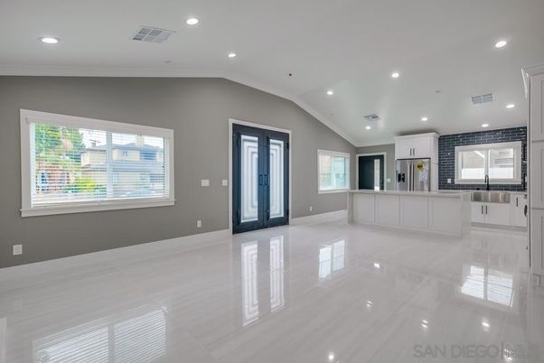 Empty room, Interior, Kitchen, Recessed Lighting