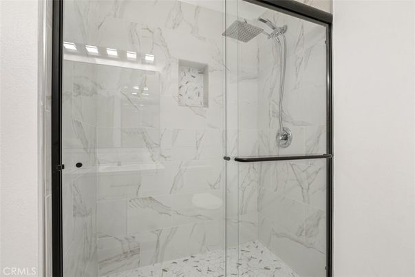 Bathroom, Glass Shower, Interior, Marble Walls