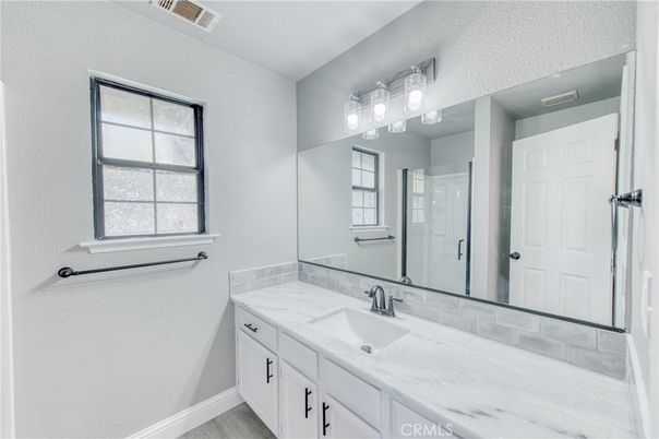 Bathroom, Glass Shower, Interior, Wood Texture Flooring