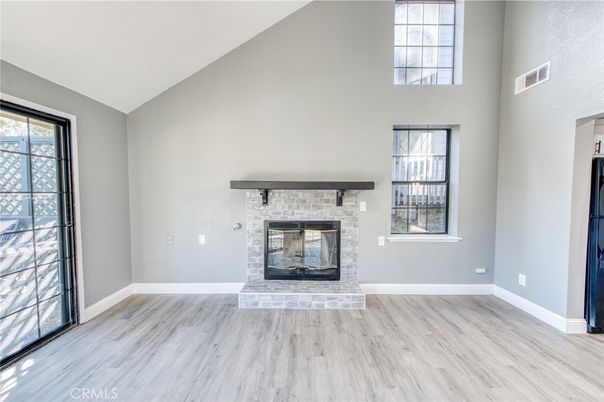 Empty room, Fireplace, Interior, Wood Texture Flooring