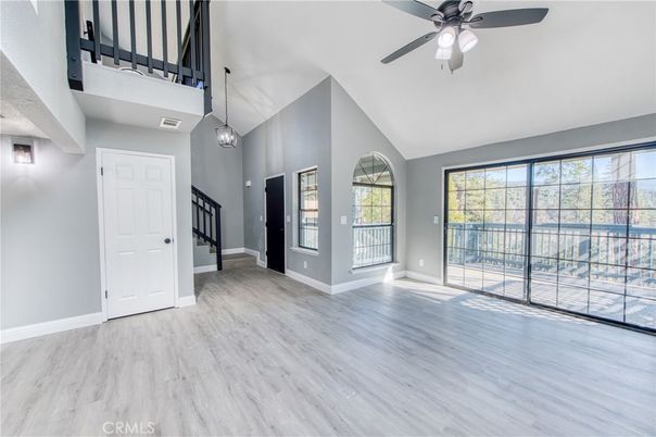 Empty room, Interior, Pendant Lights, Wood Texture Flooring