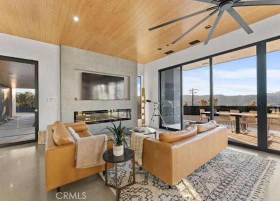 Interior, Living room, Recessed Lighting, Wooden Ceilings