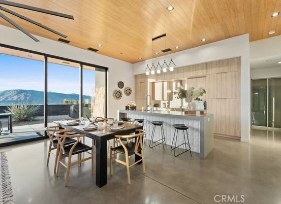 Dining room, Interior, Kitchen, Pendant Lights, Recessed Lighting, Wooden Ceilings