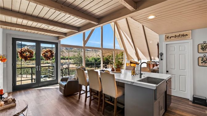 Interior, Kitchen, Recessed Lighting, Wooden Beams, Wooden Ceilings, Wood Texture Flooring
