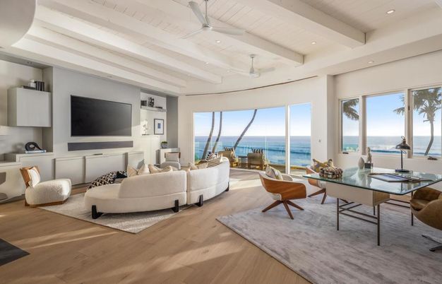 Home Office, Interior, Living room, Recessed Lighting, Water, Wood Texture Flooring