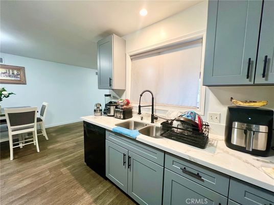 Dining room, Interior, Kitchen, Recessed Lighting, Wood Texture Flooring