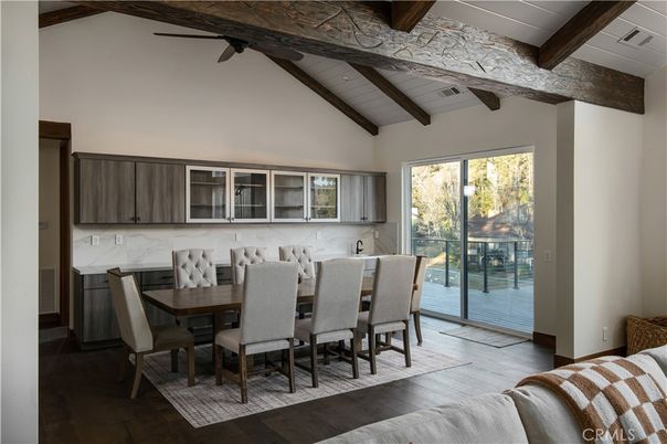 Dining room, Interior, Wooden Beams, Wood Texture Flooring