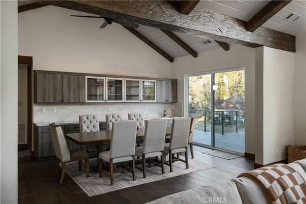Dining room, Interior, Wooden Beams, Wood Texture Flooring