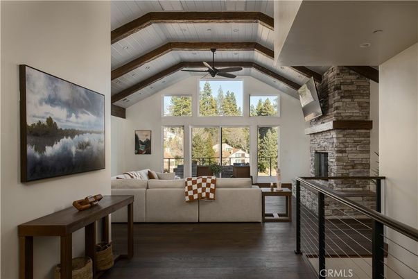 Fireplace, Interior, Living room, Stone Walls, Wooden Beams, Wooden Ceilings, Wood Texture Flooring