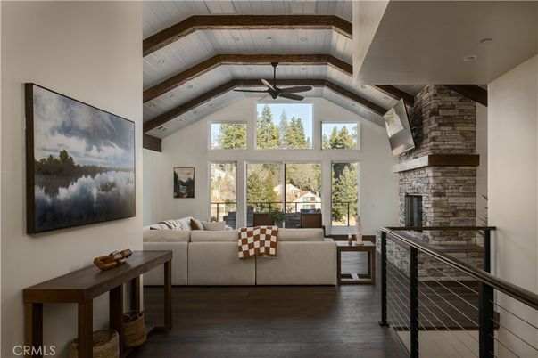 Fireplace, Interior, Living room, Stone Walls, Wooden Beams, Wooden Ceilings, Wood Texture Flooring