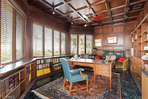 Home Office, Interior, Recessed Lighting, Wooden Beams, Wooden Ceilings, Wooden Walls