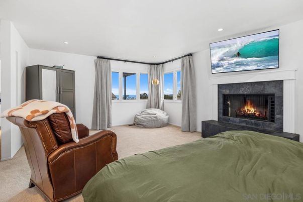 Bedroom, Fireplace, Interior, Recessed Lighting