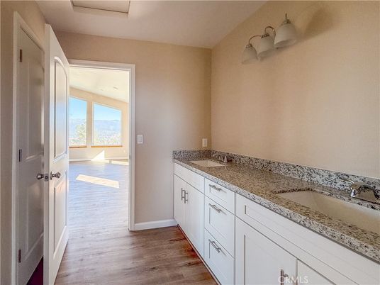 Bathroom, Dual Sink Vanities, Interior, Wood Texture Flooring