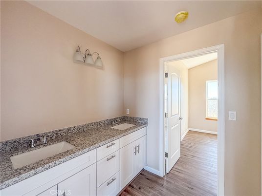 Bathroom, Dual Sink Vanities, Interior, Wood Texture Flooring