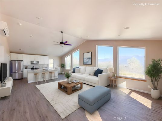 Interior, Kitchen, Living room, Recessed Lighting, Stainless Steel Appliances, Wood Texture Flooring