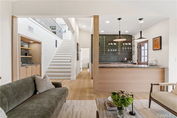Interior, Living room, Pendant Lights, Recessed Lighting, Wood Texture Flooring
