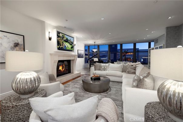 Dining room, Fireplace, Interior, Living room, Pendant Lights, Recessed Lighting